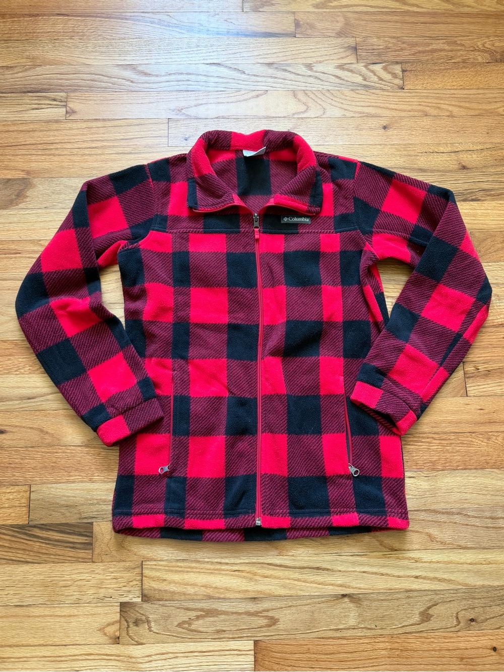 Columbia Red & Black Buffalo Plaid Kids Fleece Jacket